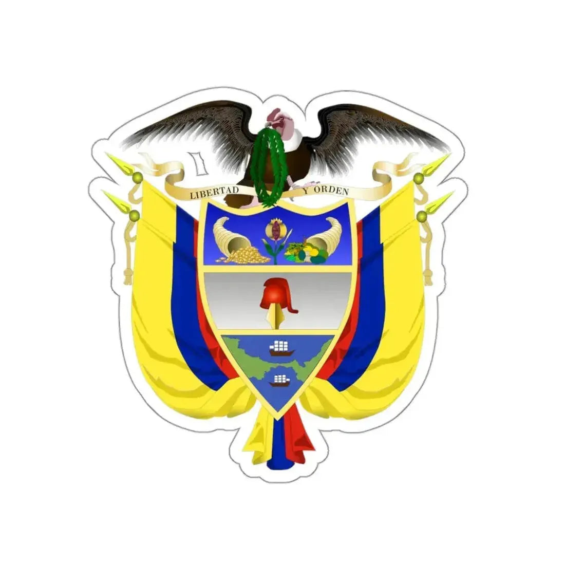 Coat of arms of Colombia 5 STICKER Vinyl Die-Cut Decal - The Sticker Space