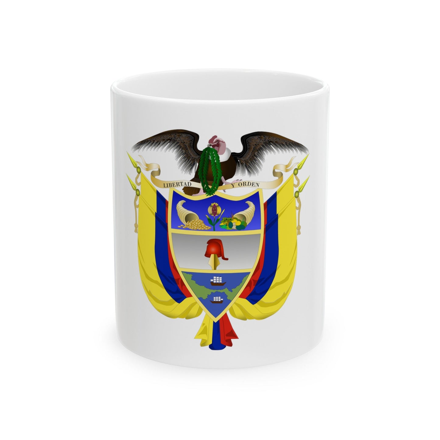 Coat of arms of Colombia 5 - White Coffee Mug-11oz-The Sticker Space