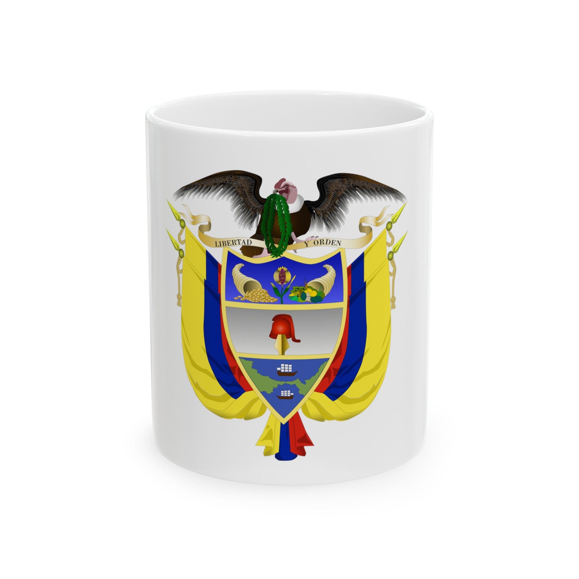 Coat of arms of Colombia 5 - White Coffee Mug-11oz-The Sticker Space