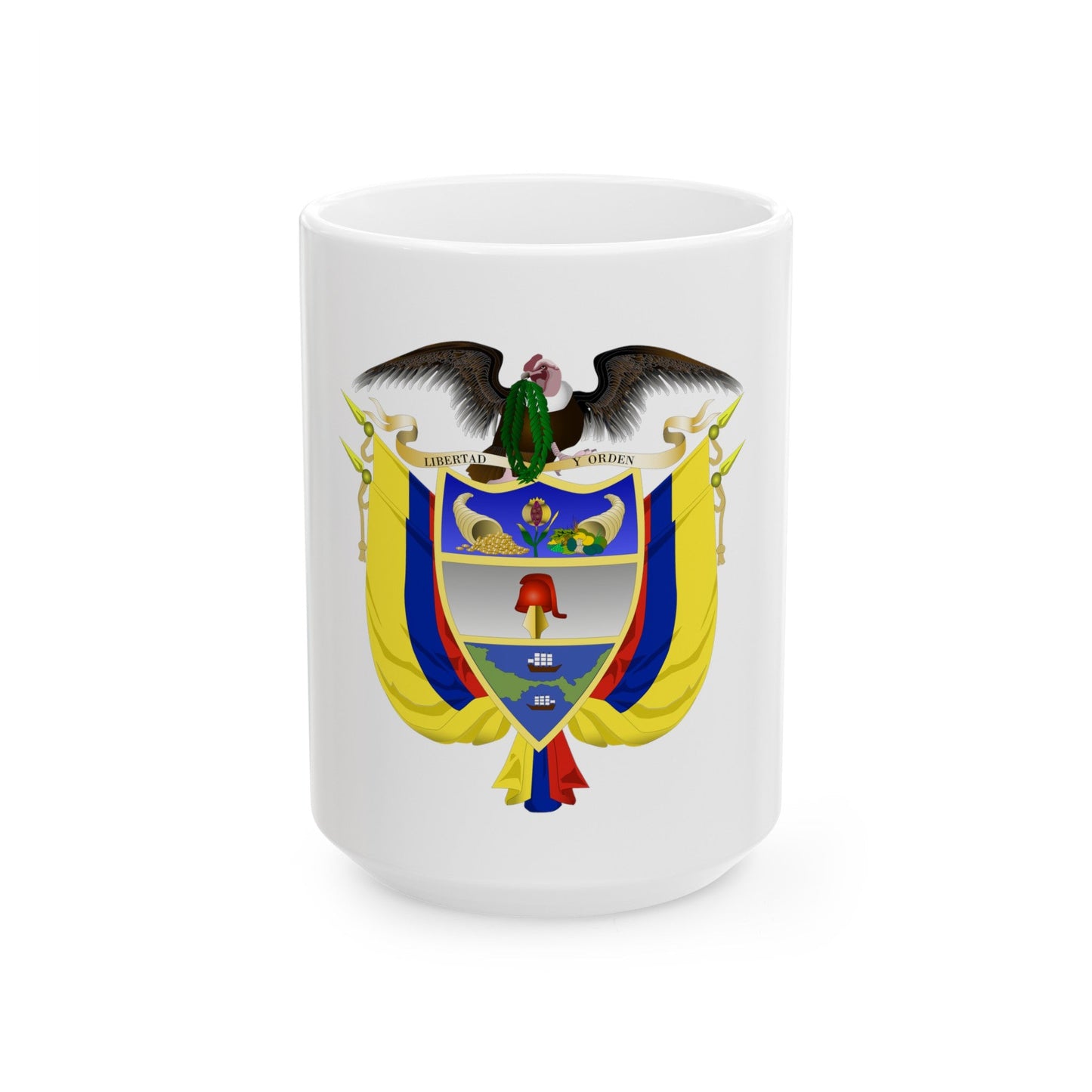 Coat of arms of Colombia 5 - White Coffee Mug-15oz-The Sticker Space