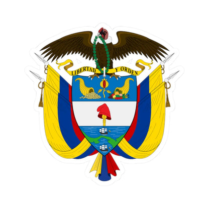 Coat of arms of Colombia (Colombia) (Coat of Arms) STICKER Vinyl Kiss-Cut Decal 2 Inch White - The Sticker Space