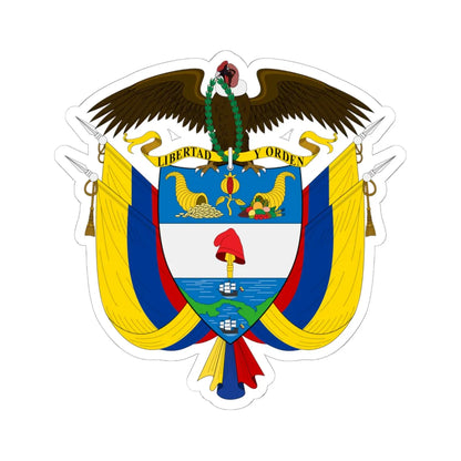 Coat of arms of Colombia (Colombia) (Coat of Arms) STICKER Vinyl Kiss-Cut Decal 6 Inch White - The Sticker Space