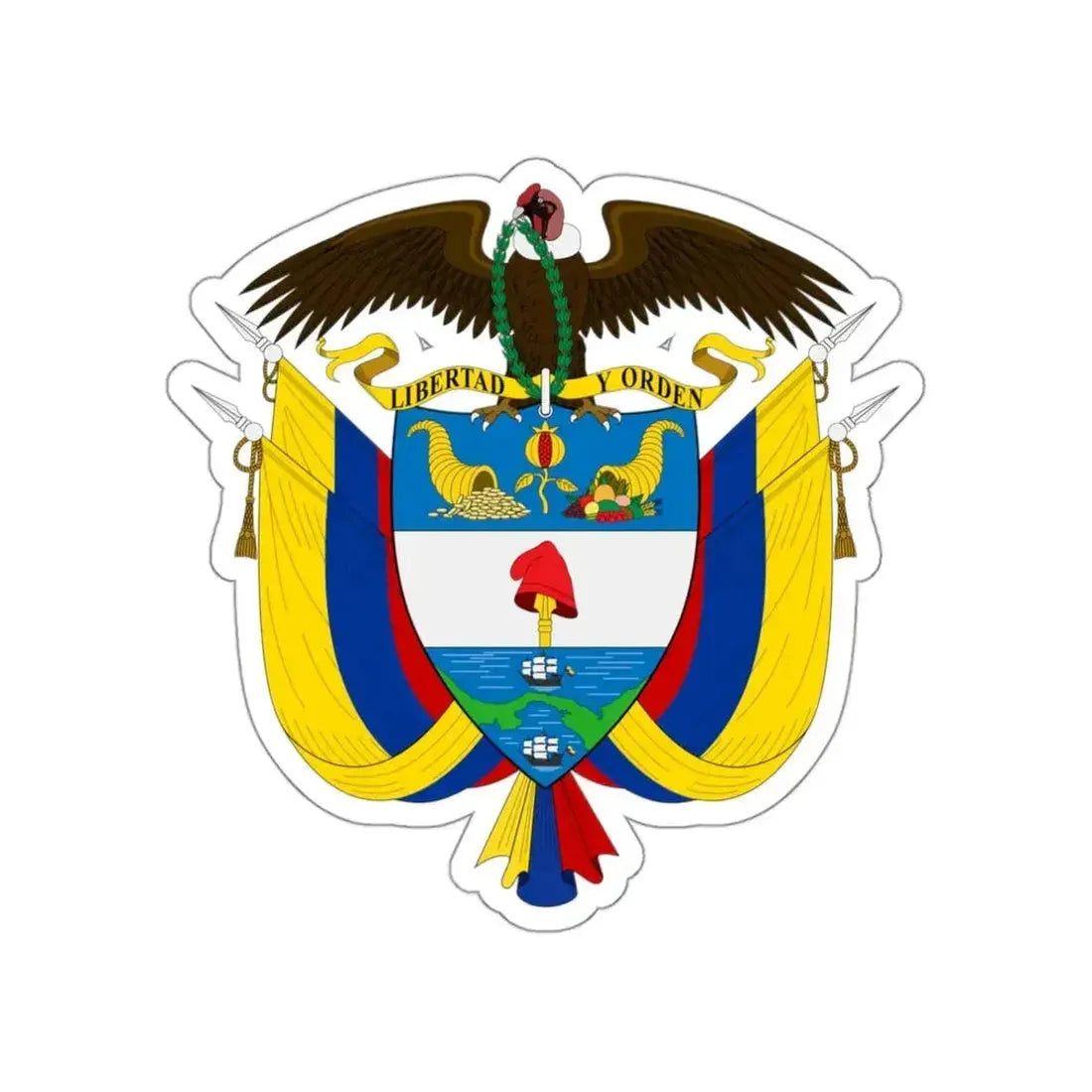 Coat of arms of Colombia STICKER Vinyl Die-Cut Decal - The Sticker Space