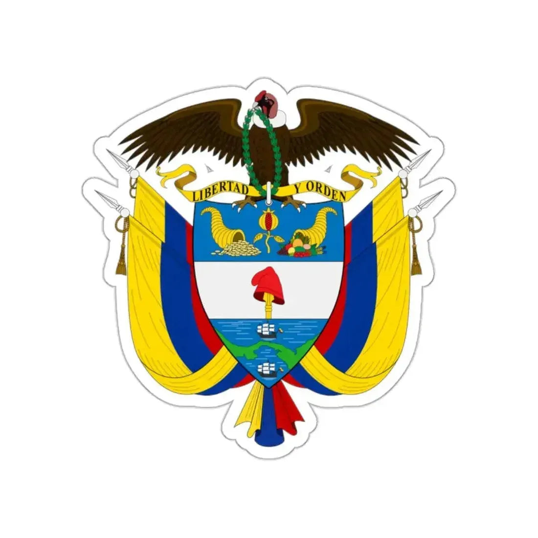 Coat of arms of Colombia STICKER Vinyl Die-Cut Decal - The Sticker Space