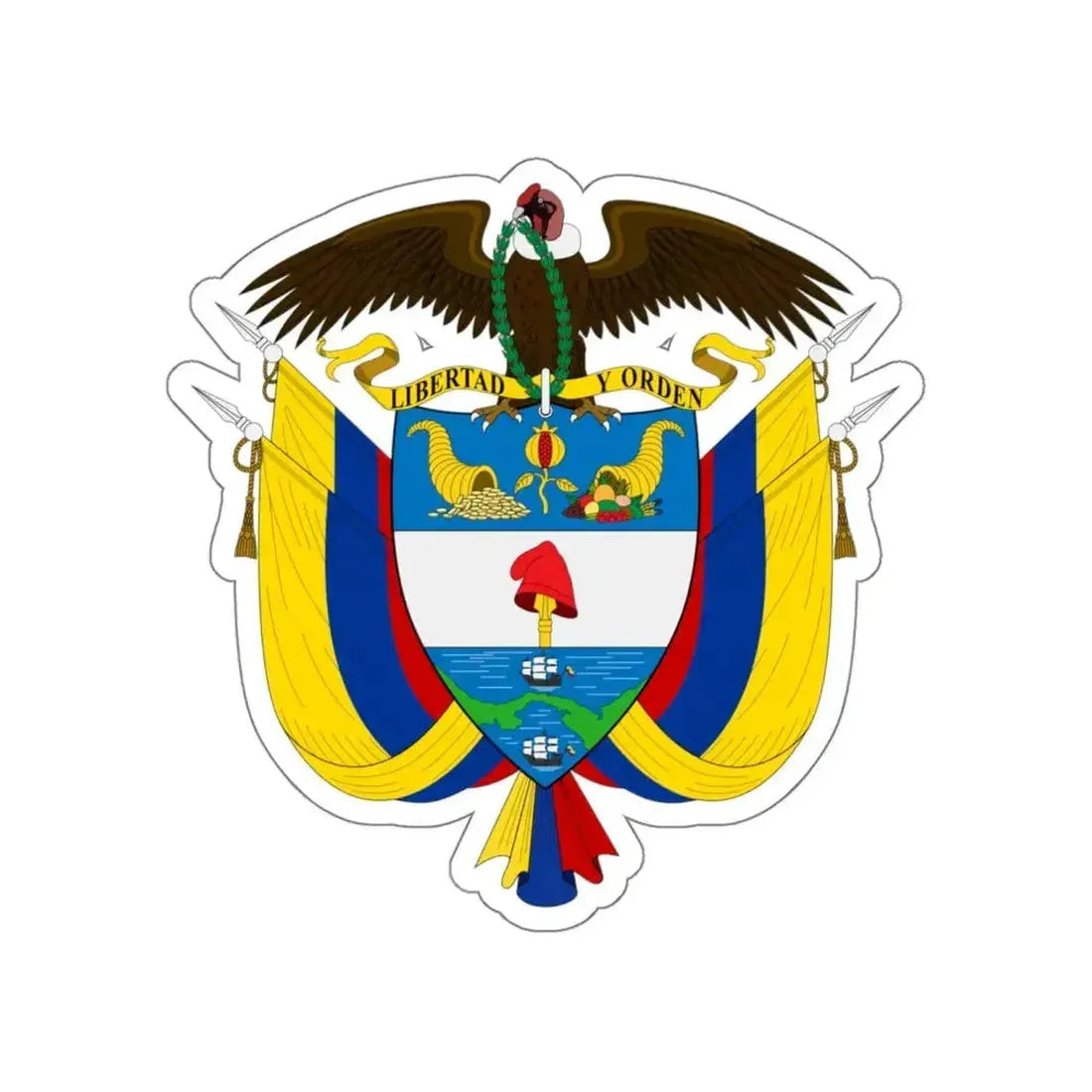 Coat of arms of Colombia STICKER Vinyl Die-Cut Decal - The Sticker Space