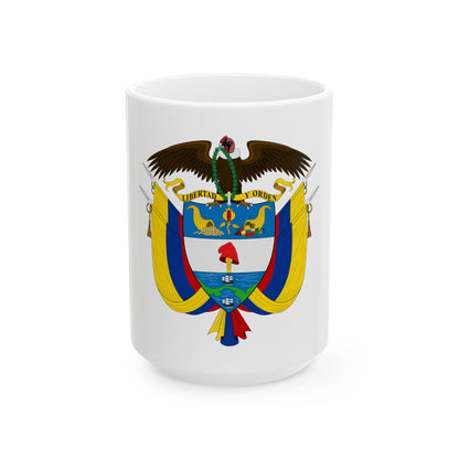 Coat of arms of Colombia - White Coffee Mug-15oz-The Sticker Space