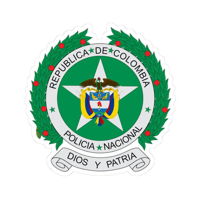 Coat of arms of colombian national police (Colombia) (Coat of Arms) STICKER Vinyl Kiss-Cut Decal 3 Inch White - The Sticker Space