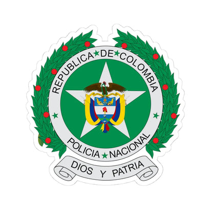 Coat of arms of colombian national police (Colombia) (Coat of Arms) STICKER Vinyl Kiss-Cut Decal 4 Inch White - The Sticker Space