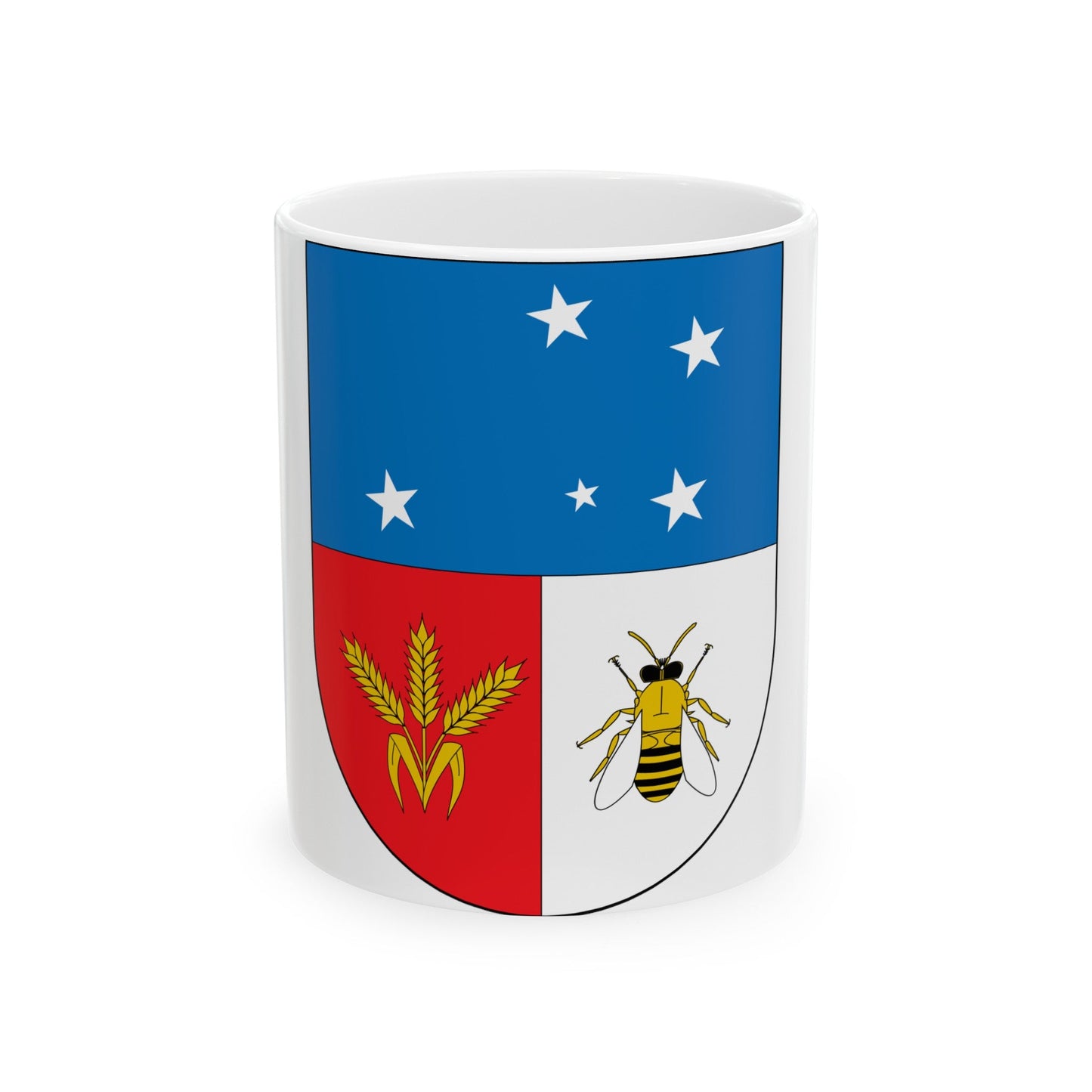 Coat of arms of Colonia Department - White Coffee Mug-11oz-The Sticker Space