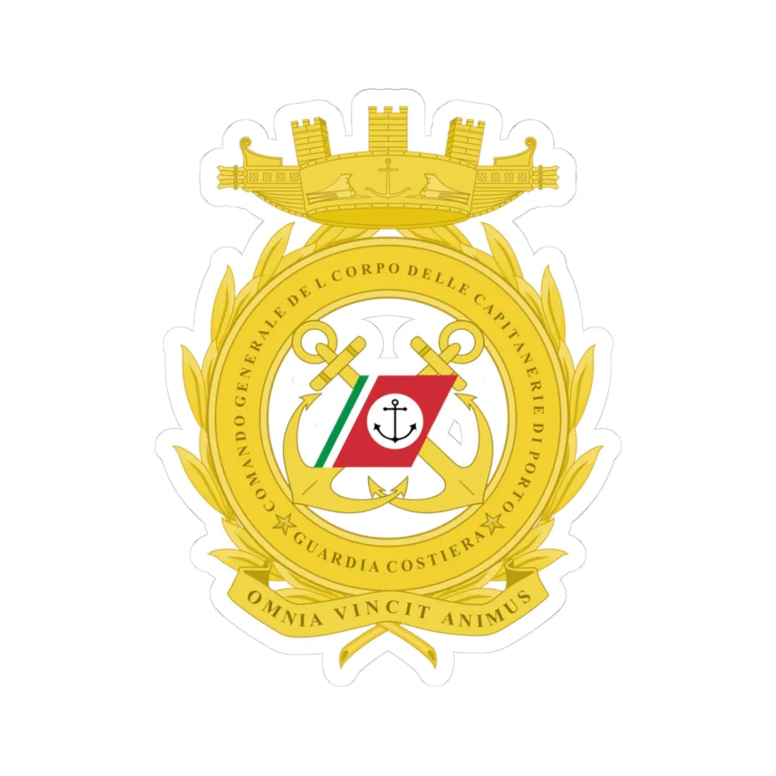 Coat of arms of Comando Generale delle Capitanerie di Porto (Italy) (Coat of Arms) STICKER Vinyl Kiss-Cut Decal 3 Inch White - The Sticker Space
