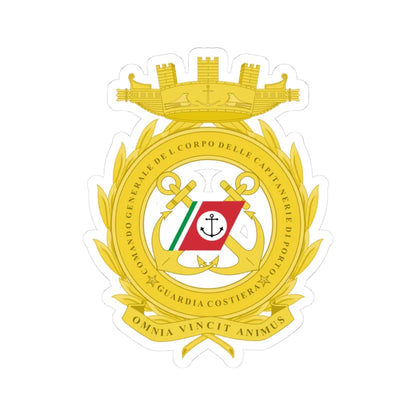 Coat of arms of Comando Generale delle Capitanerie di Porto (Italy) (Coat of Arms) STICKER Vinyl Kiss-Cut Decal 3 Inch White - The Sticker Space