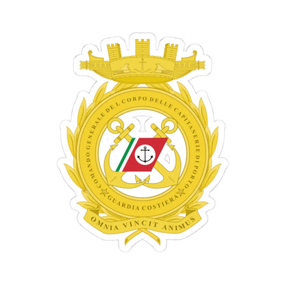 Coat of arms of Comando Generale delle Capitanerie di Porto (Italy) (Coat of Arms) STICKER Vinyl Kiss-Cut Decal 4 Inch White - The Sticker Space