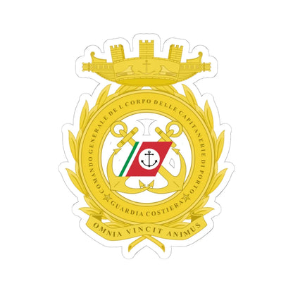 Coat of arms of Comando Generale delle Capitanerie di Porto (Italy) (Coat of Arms) STICKER Vinyl Kiss-Cut Decal 6 Inch White - The Sticker Space