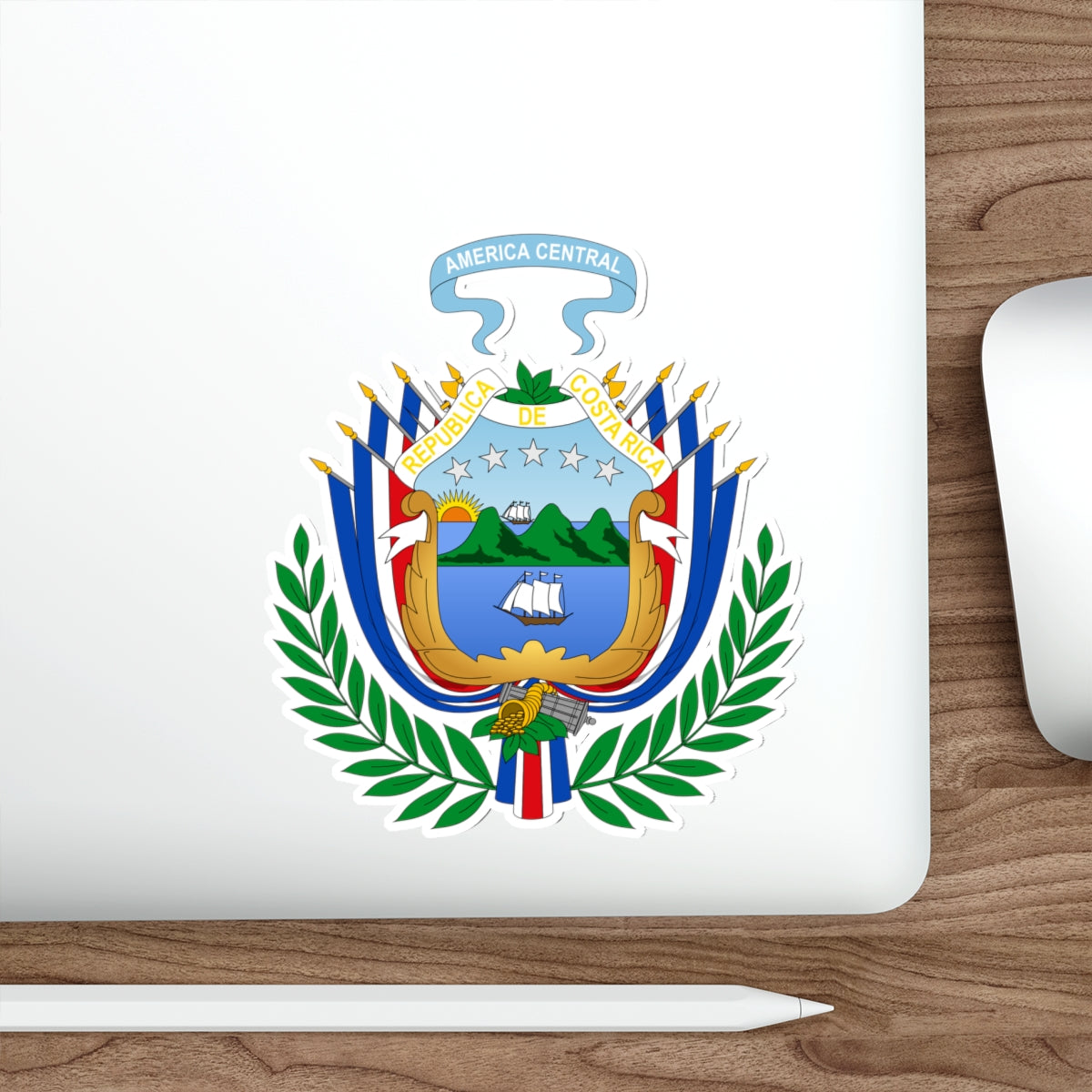 Coat of arms of Costa Rica (1848-1906) STICKER Vinyl Die-Cut Decal-The Sticker Space