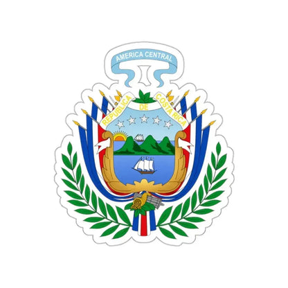 Coat of arms of Costa Rica (1848-1906) STICKER Vinyl Die-Cut Decal - The Sticker Space