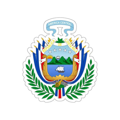 Coat of arms of Costa Rica (1848-1906) STICKER Vinyl Die-Cut Decal - The Sticker Space