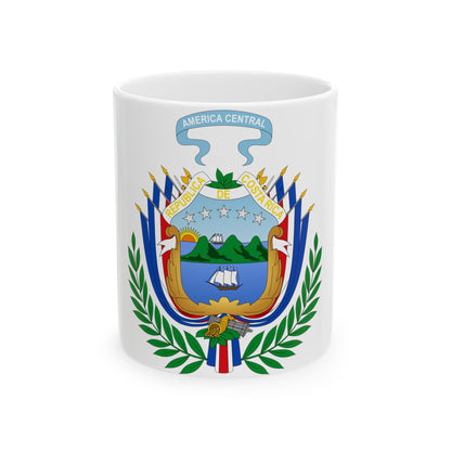 Coat of arms of Costa Rica (1848-1906) - White Coffee Mug-11oz-The Sticker Space