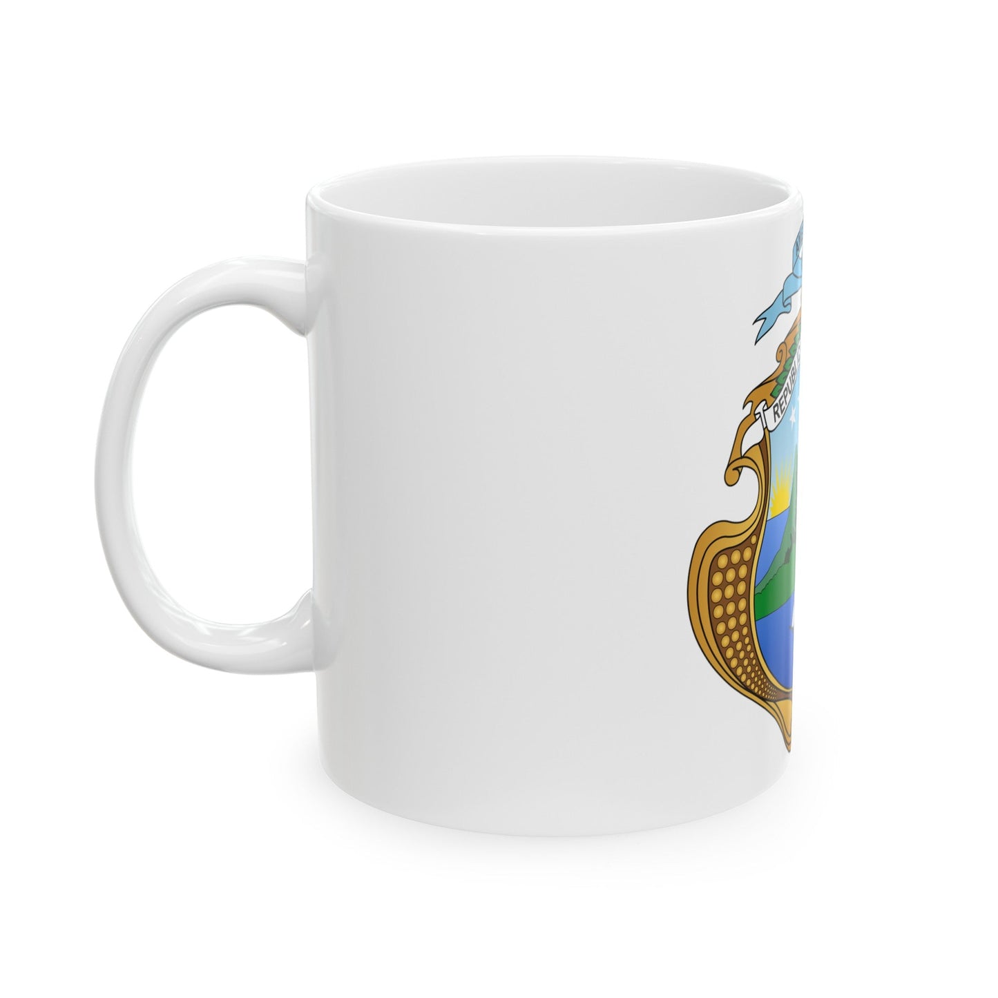 Coat of arms of Costa Rica (1906-1964) - White Coffee Mug-The Sticker Space