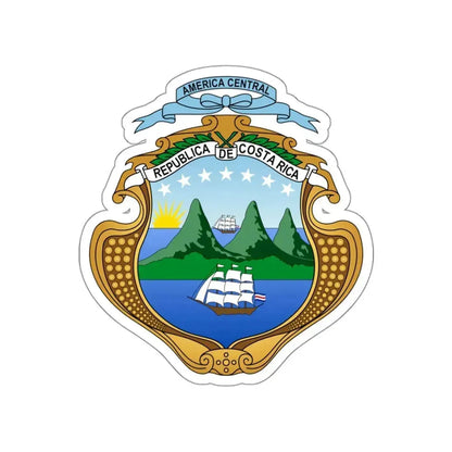 Coat of arms of Costa Rica (1964-1998) STICKER Vinyl Die-Cut Decal 3 Inch - The Sticker Space
