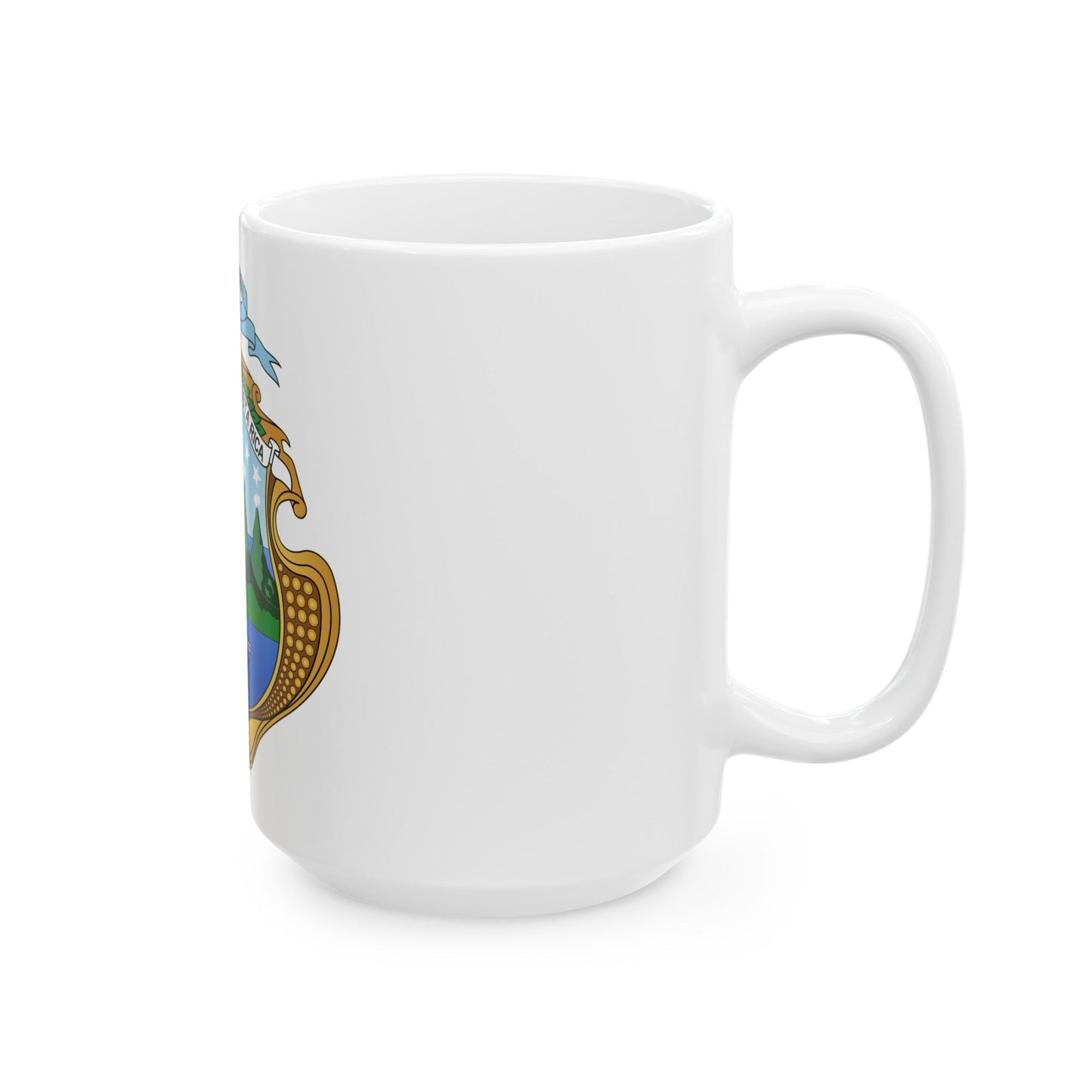 Coat of arms of Costa Rica - White Coffee Mug-The Sticker Space