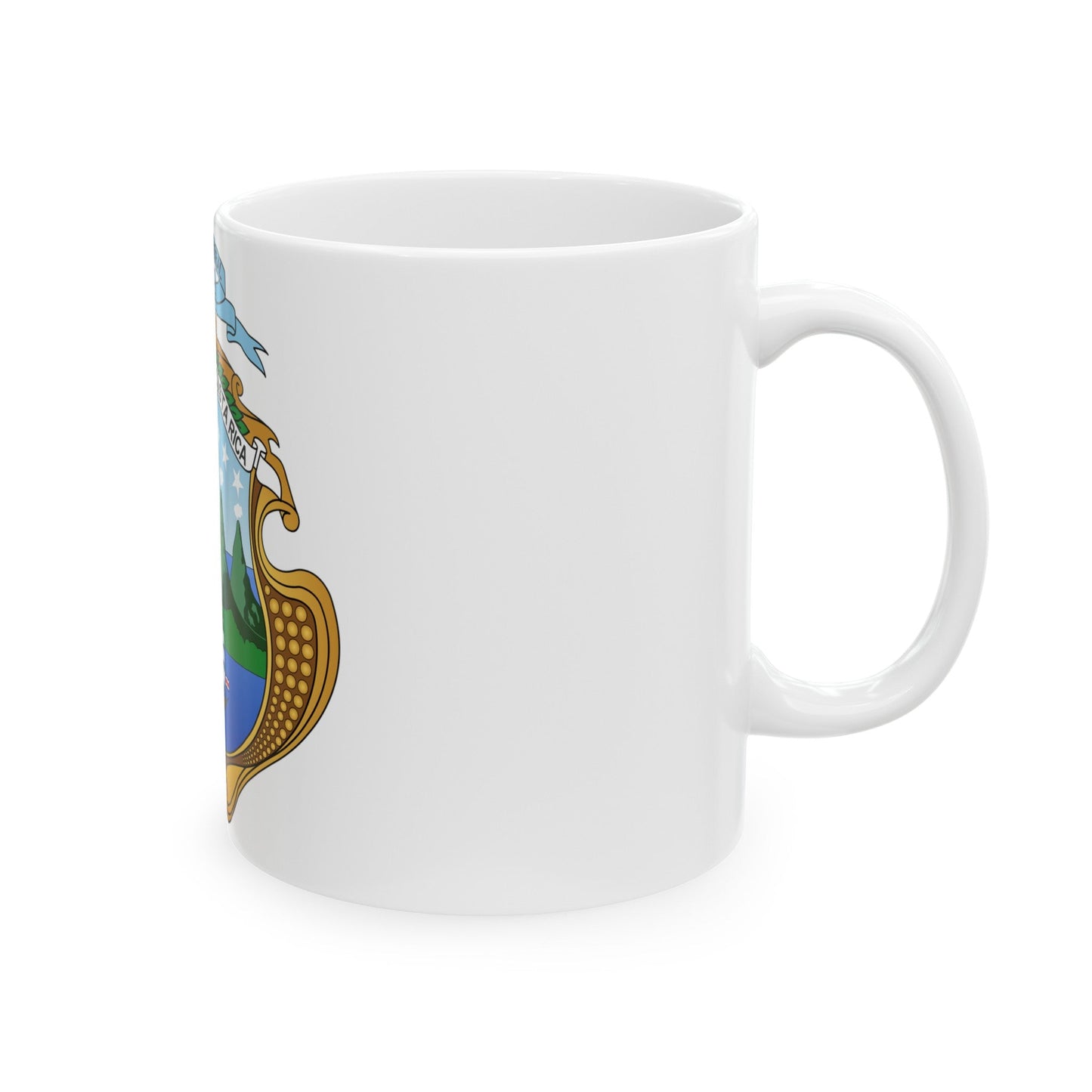 Coat of arms of Costa Rica - White Coffee Mug-The Sticker Space