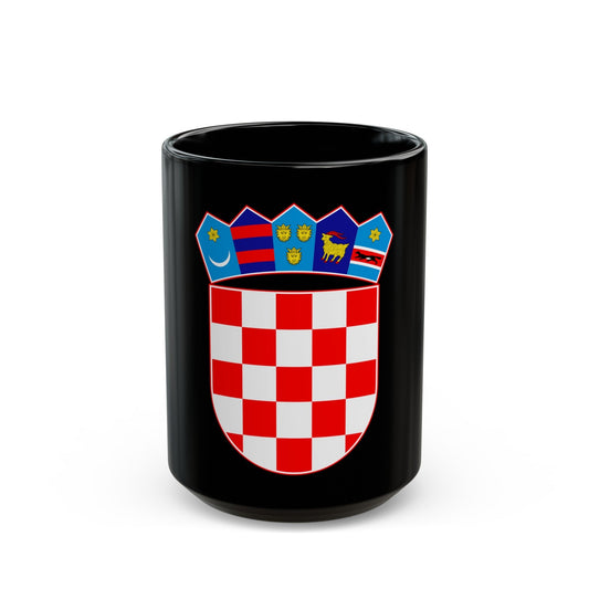 Coat of arms of Croatia - Black Coffee Mug-15oz-The Sticker Space