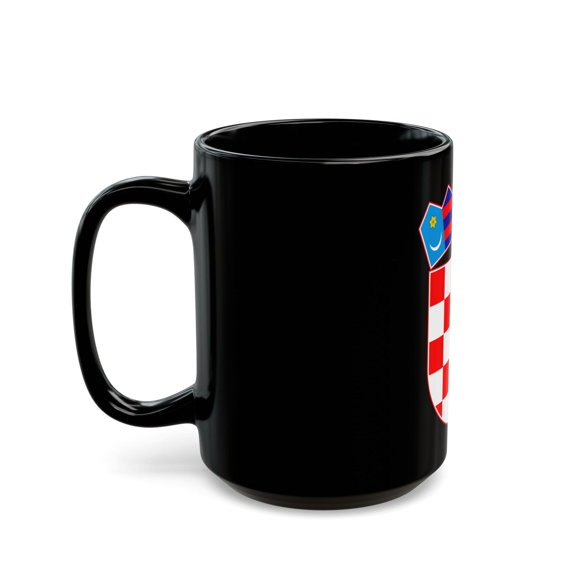 Coat of arms of Croatia - Black Coffee Mug-The Sticker Space