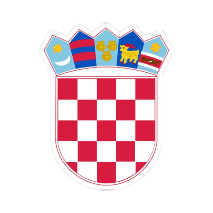 Coat of arms of Croatia Pantone (Croatia) (Coat of Arms) STICKER Vinyl Kiss-Cut Decal 3 Inch White - The Sticker Space