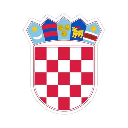 Coat of arms of Croatia Pantone (Croatia) (Coat of Arms) STICKER Vinyl Kiss-Cut Decal 6 Inch White - The Sticker Space