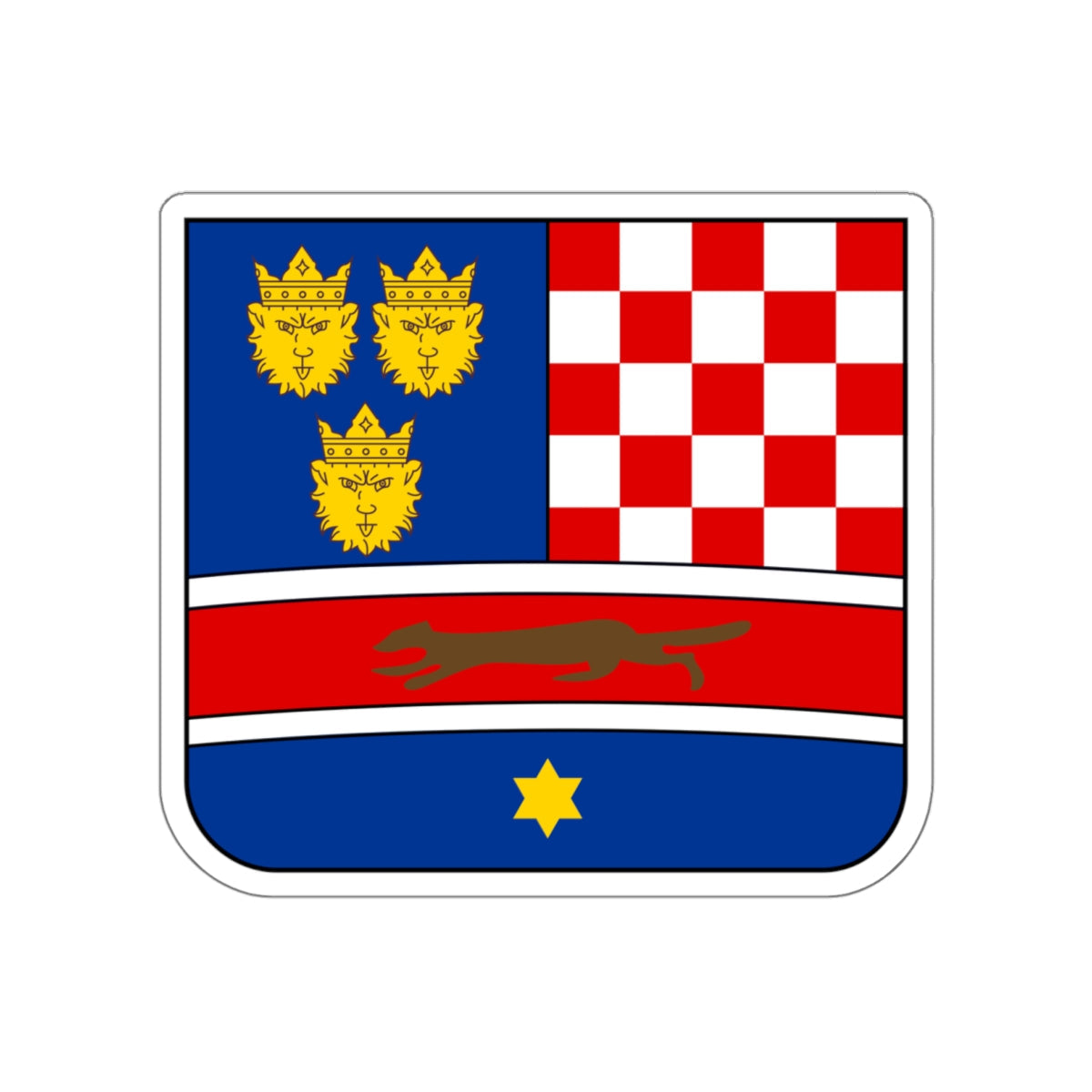 Coat of arms of Croatia (State of Slovenes, Croats and Serbs) STICKER Vinyl Die-Cut Decal-White-The Sticker Space