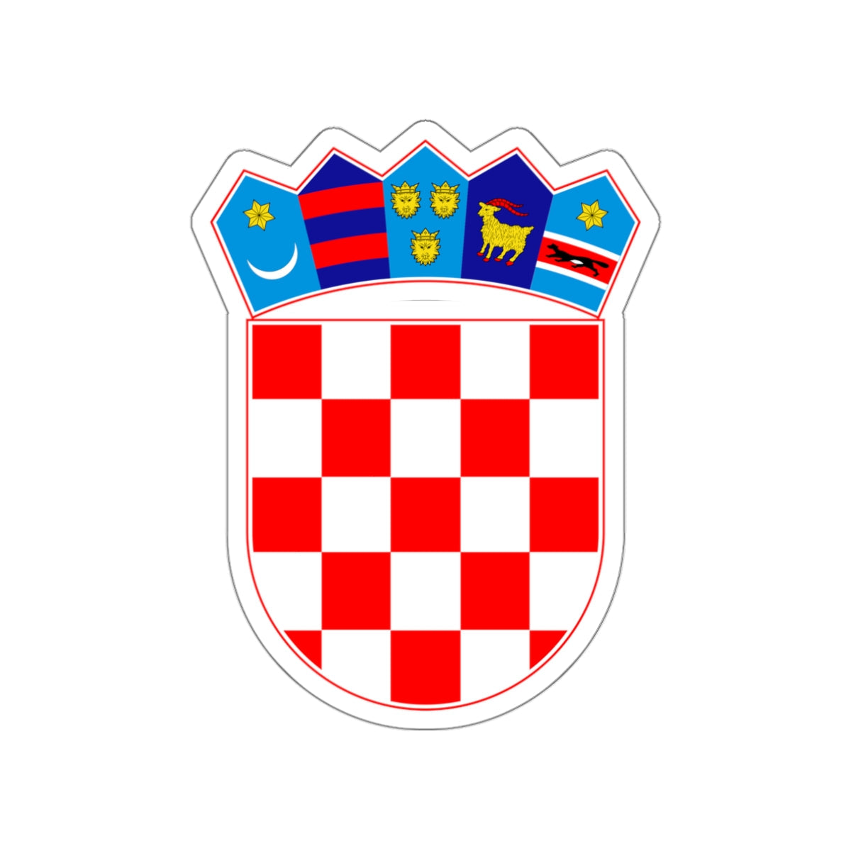 Coat of arms of Croatia STICKER Vinyl Die-Cut Decal-White-The Sticker Space