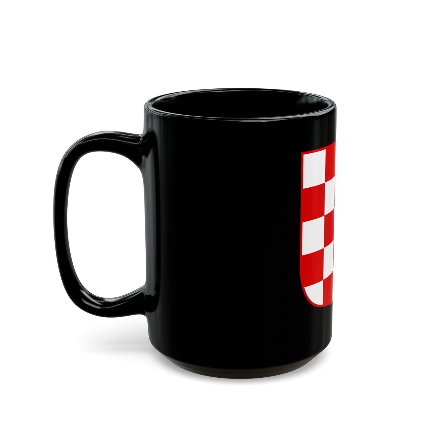 Coat of arms of Croatia (white chequy) - Black Coffee Mug-The Sticker Space