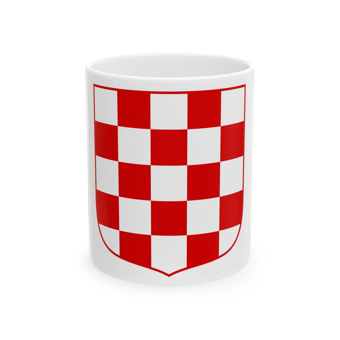 Coat of arms of Croatia (white chequy) - White Coffee Mug-11oz-The Sticker Space