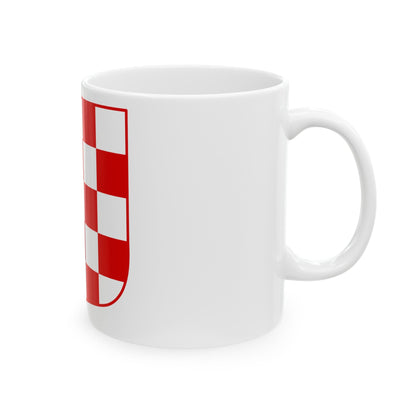 Coat of arms of Croatia (white chequy) - White Coffee Mug-The Sticker Space