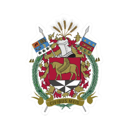 Coat of arms of Côte Saint-Luc (Canada) (Coat of Arms) STICKER Vinyl Kiss-Cut Decal 2 Inch White - The Sticker Space