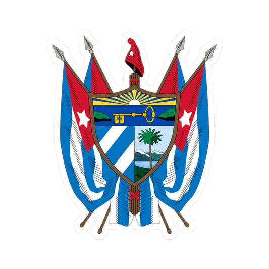 Coat of arms of Cuba 19th century (Cuba) (Coat of Arms) STICKER Vinyl Kiss-Cut Decal 2 Inch White - The Sticker Space