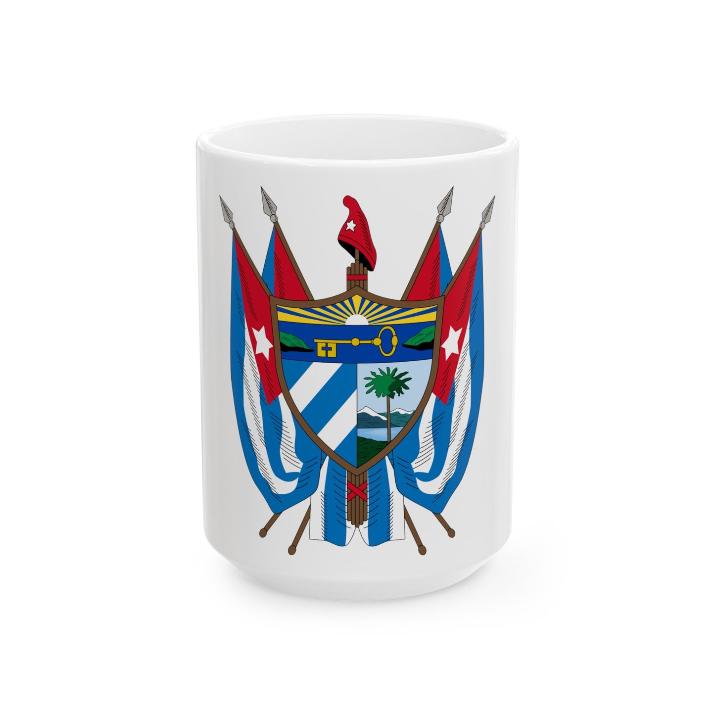 Coat of arms of Cuba (19th century) - White Coffee Mug-15oz-The Sticker Space