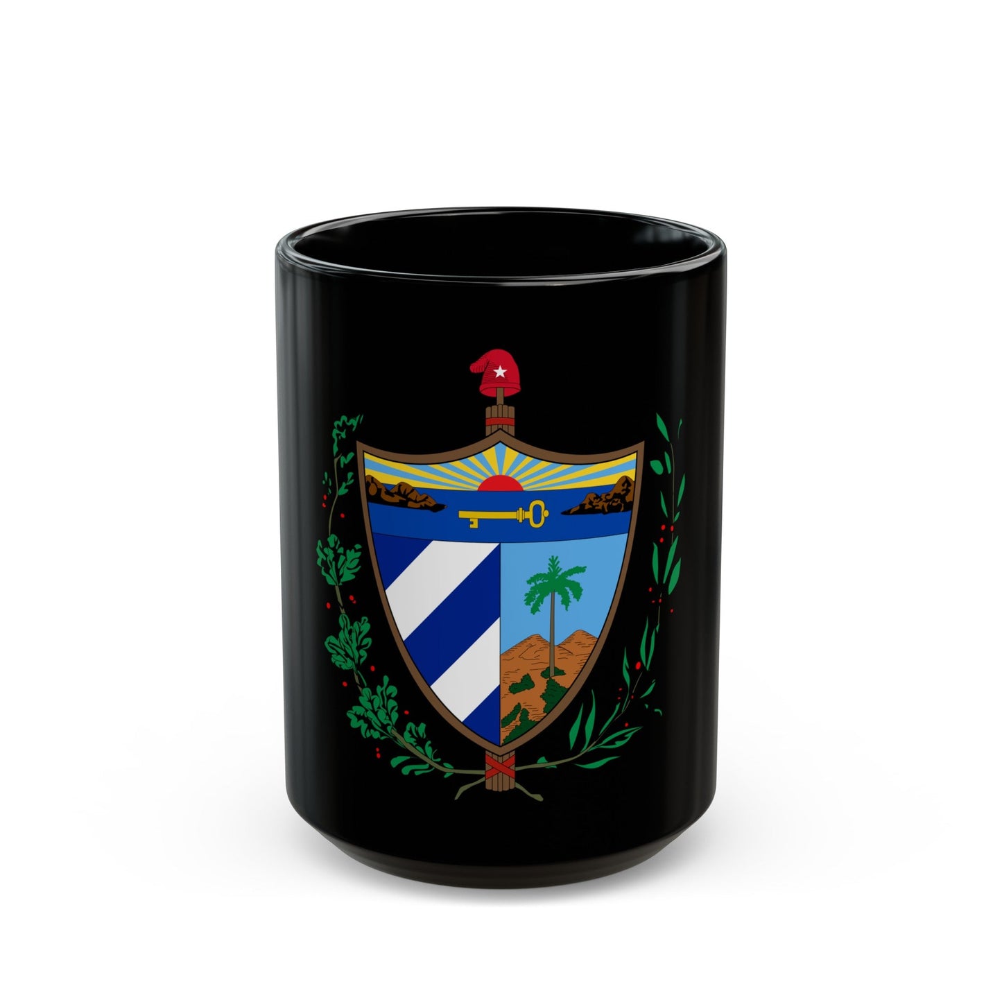 Coat of arms of Cuba - Black Coffee Mug-15oz-The Sticker Space