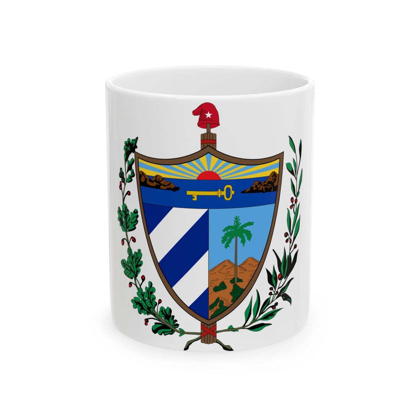 Coat of arms of Cuba - White Coffee Mug-11oz-The Sticker Space