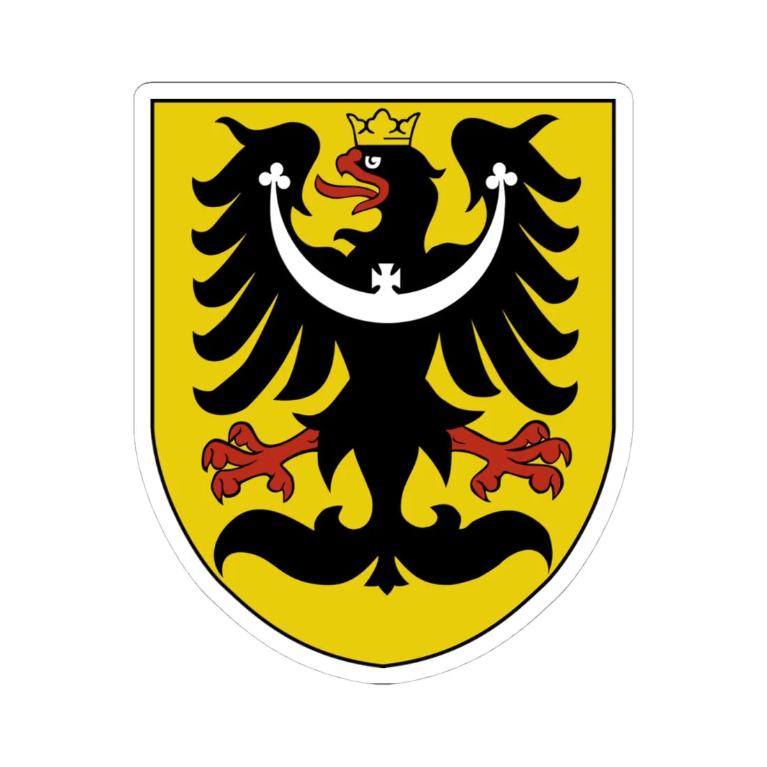 Coat of Arms of Czech Silesia (Czech Republic) (Coat of Arms) STICKER Vinyl Kiss-Cut Decal 4 Inch White - The Sticker Space