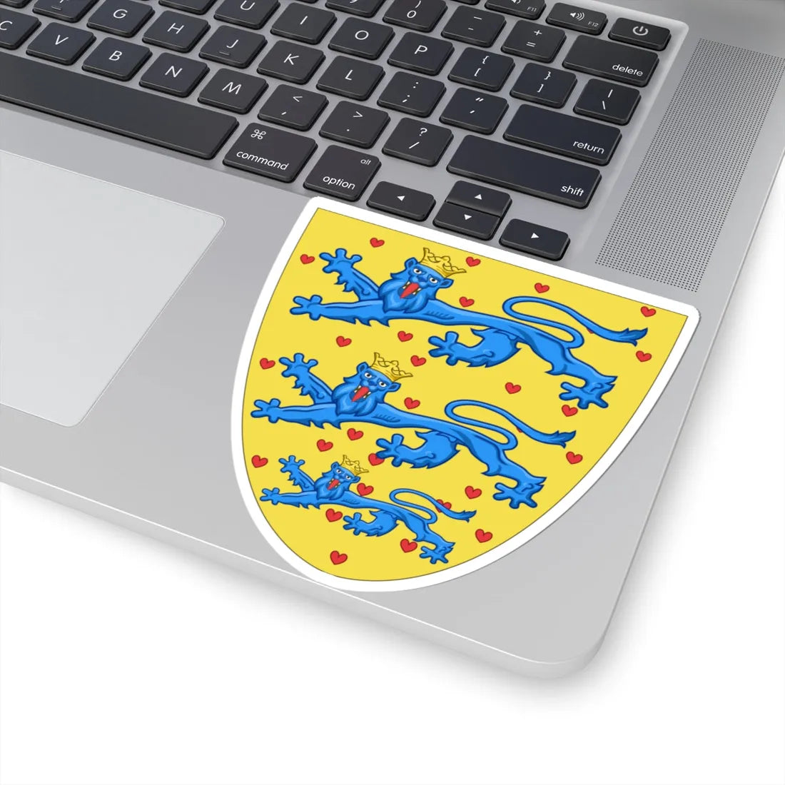 Coat of arms of Danish shield 14c (Denmark) (Coat of Arms) STICKER Vinyl Kiss-Cut Decal - The Sticker Space
