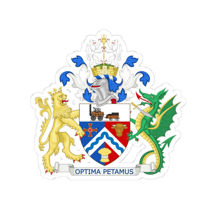 Coat of Arms of Darlington Borough Council (England) (Coat of Arms) STICKER Vinyl Kiss-Cut Decal 4 Inch White - The Sticker Space