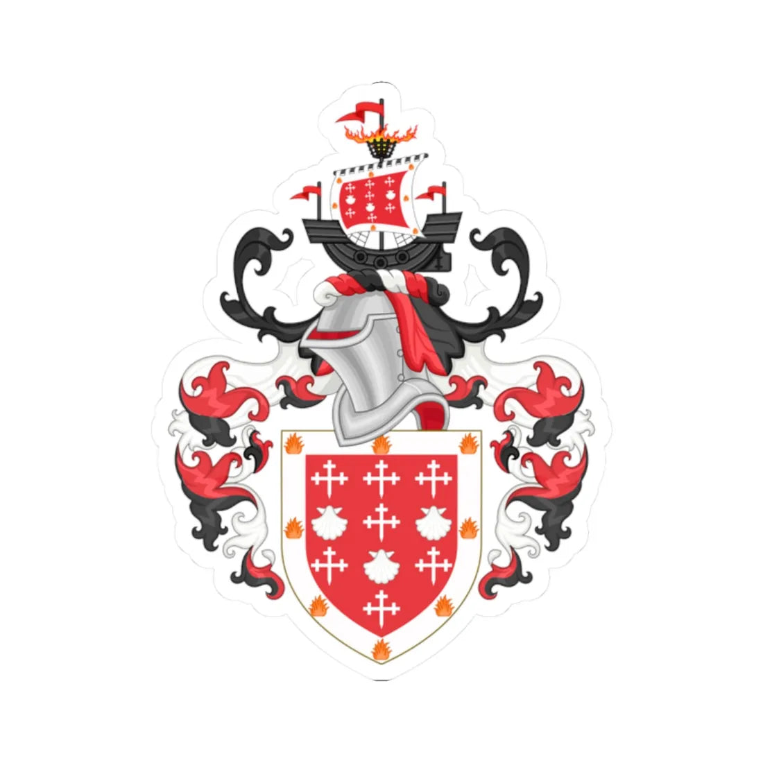 Coat of Arms of Davenant Foundation School (England) (Coat of Arms) STICKER Vinyl Kiss-Cut Decal 2 Inch White - The Sticker Space