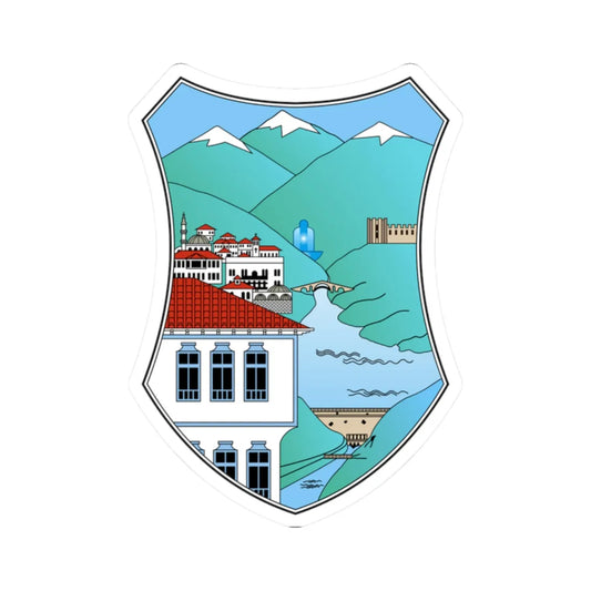 Coat of arms of Debar Municipality (North Macedonia) (Coat of Arms) STICKER Vinyl Kiss-Cut Decal 2 Inch White - The Sticker Space