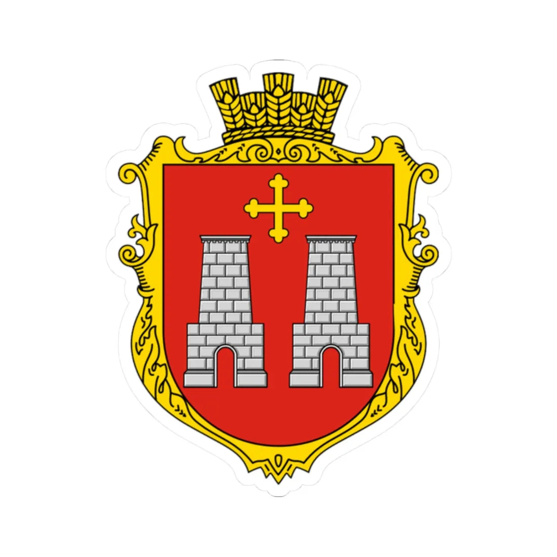 Coat of Arms of Demnia (Ukraine) (Coat of Arms) STICKER Vinyl Kiss-Cut Decal 2 Inch White - The Sticker Space