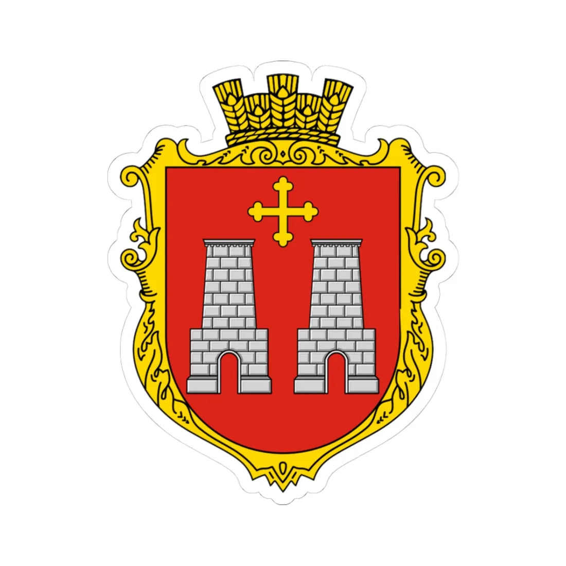 Coat of Arms of Demnia (Ukraine) (Coat of Arms) STICKER Vinyl Kiss-Cut Decal 3 Inch White - The Sticker Space