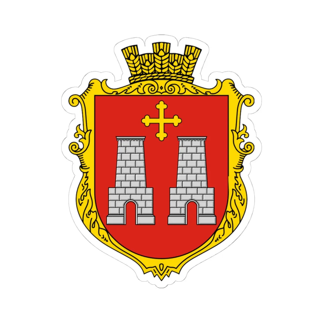 Coat of Arms of Demnia (Ukraine) (Coat of Arms) STICKER Vinyl Kiss-Cut Decal 4 Inch White - The Sticker Space