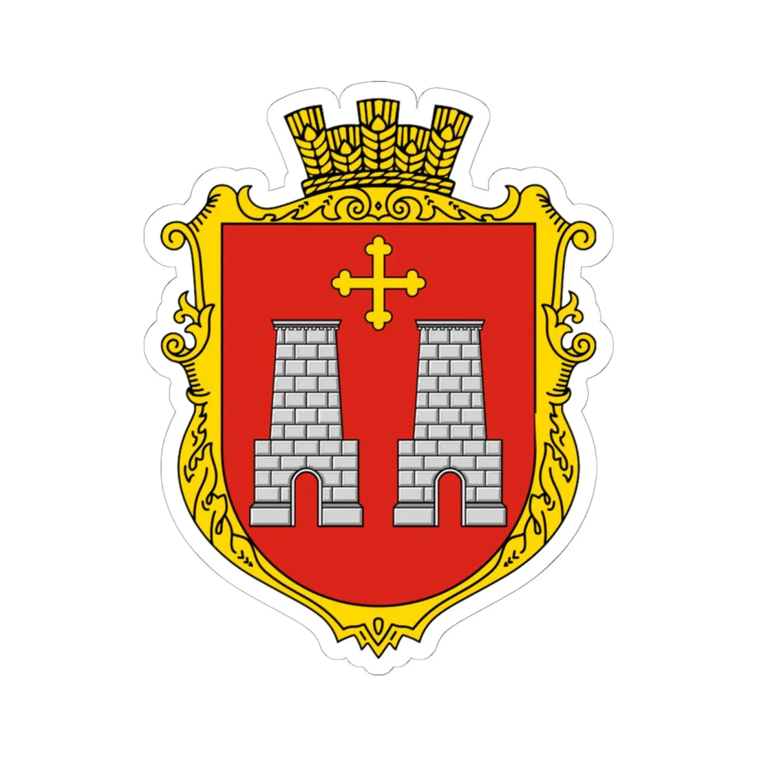 Coat of Arms of Demnia (Ukraine) (Coat of Arms) STICKER Vinyl Kiss-Cut Decal 6 Inch White - The Sticker Space