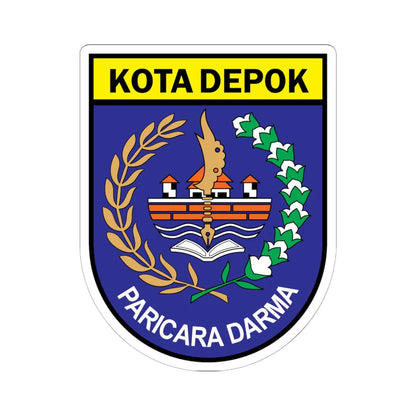 Coat of arms of Depok City (Indonesia) (Coat of Arms) STICKER Vinyl Kiss-Cut Decal 6 Inch White - The Sticker Space
