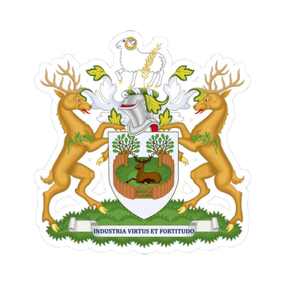 Coat of arms of Derby (England) (Coat of Arms) STICKER Vinyl Kiss-Cut Decal 3 Inch White - The Sticker Space